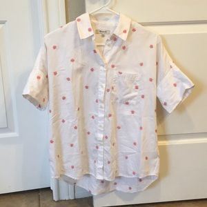 Embroidered Daisy Courier Shirt Size XXS